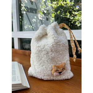 Sumicorn Design Sevimli Peluş Pötikareli Astarlı,büzgülü,ipli,düzenleyici Kese,makyaj Çantası