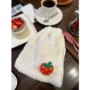 Sumicorn Design Sevimli Peluş Pötikareli Astarlı,büzgülü,ipli,düzenleyici Kese,makyaj Çantası