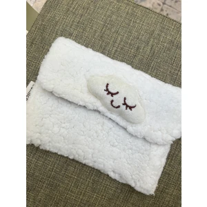 Sumicorn Design Sevimli Peluş Pötikare Astarlı Yıkanabilir Çıtçıt Detaylı Ped Çantası,cüzdan,çanta Içi Düzenleyici