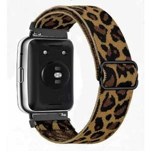 Huawei Watch Fit Uyumlu Örgü Bant Kordon, Pim Çevirici Aparatı ile Birlikte  Leopar Desen