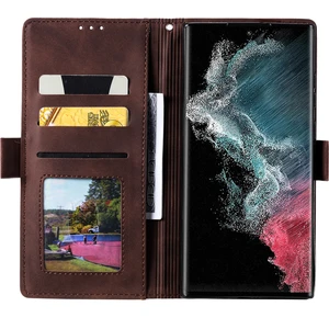 Samsung Galaxy S24 Ultra Deri Kılıf Kayışlı Retro Ekleme Telefon Kapağı (Yurt Dışından)