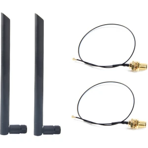 Çift Bant 6dbi Kablosuz Wifi Anten Rp-Sma+Mhf4 Pigtail Kablo AX200 AC9260 Ngff M.2 Kablosuz Wıfı/wlan Modülleri (Yurt Dışından)