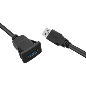 M Soket Kablosu USB 3.0 Oto Araba Gömme Montaj Erkek Kadın Uzatma Kablosu Pano Paneli Kare Ses Hattı Motosiklet Için (Tek Bağlantı Noktası) (Yurt Dışından)