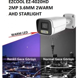 EZCOOL EZ-4020HD 2MP 3.6MM 2WARM AHD RENKLİ GECE GÖRÜŞÜ
