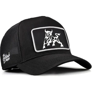 Black Börk Blackbörk V2 Trucker Boğa - 2 Kod Logolu  Siyah Cordura Kumaş Şapka (Cap)