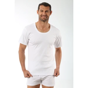 Özkan Underwear 0115 Erkek Ribana Pamuklu Esnek Rahat Geniş Yaka Kısa Kollu Fanila Tişört