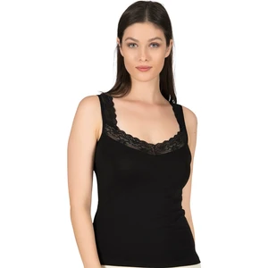 Özkan Underwear 0181 Kadın Pamuklu Dantel Yakalı Kalın Dantel Askılı Atlet