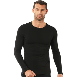 Özkan Underwear 0266 Erkek Penye Likralı Pamuklu Yuvarlak Yaka Uzun Kol Tişört Fanila