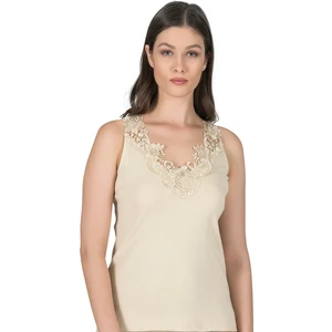 Özkan Underwear 2001 Kadın Pamuklu Ribana Dantelli Güpürlü Manolya Atlet