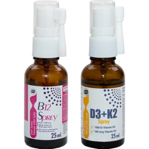 D3 + K2 Sprey - 25 ml & Vitamin B12 Sprey - 25 ml (Çilek Aromalı)