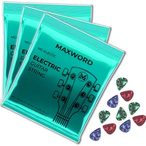 Maxword Gt-Electric-3x Elektro Gitar Teli 3 Takım Set + 10 Pena