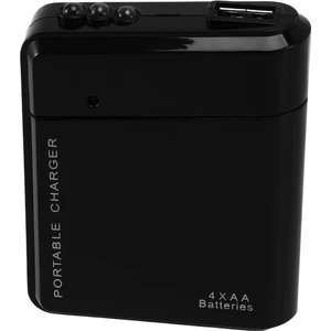 Cep Telefonu Için 3x Siyah 4x Aa Pil Taşınabilir Acil Güç Şarj Cihazı USB (Yurt Dışından)