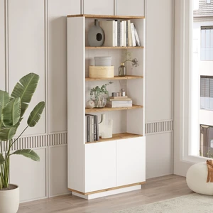 Future Kitaplık Raf 2 Kapaklı Raflı 168CM Çam-Beyaz FR16-AW