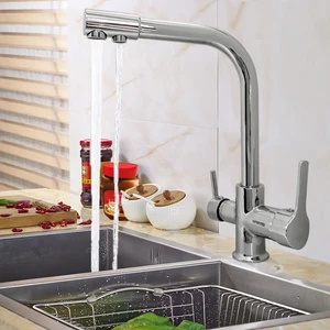 As Water 3 Yollu Arıtma Bataryası Arıtma Musluğu  Sıcak-Soğuk ve Arıtma Suyu Krom