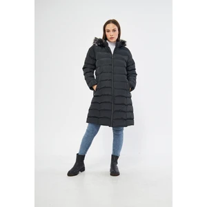 Elegant Life Kadın Orman Yeşili Şişme Uzun Mont Kaban Parka
