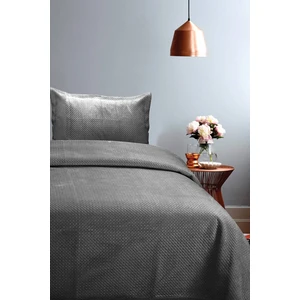 Lidia Kadife Tek Kişilik Yatak Örtüsü Takımı - Antrasit