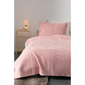 Merinos Modern Line 2 Parça Tek Kişilik Battaniye Seti - Pudra