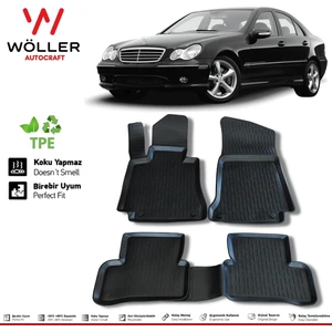Mercedes C Serisi W203 Paspas 2000 2007 Arası 3D Havuzlu Wöller Paspas