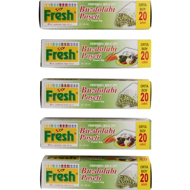 Sa Fresh Orta Boy Buzdolabı Poşeti 20'li 5