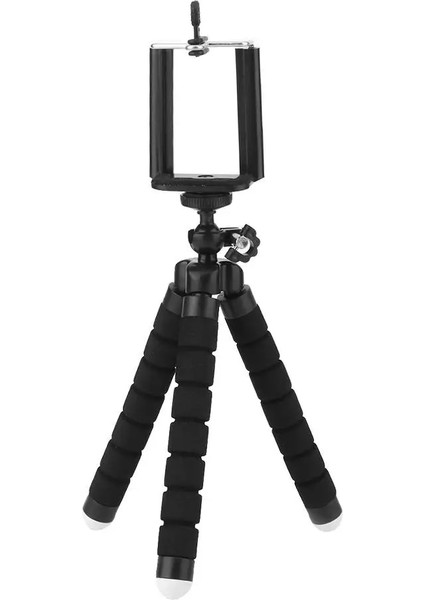 Siyah Stil Mini Esnek Sünger Ahtapot Tripod Telefon Klipsi Tutucu Standları ile Cep Telefonu Kamerası Için Genişleyen Tripod Standı (Yurt Dışından)