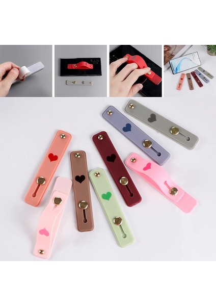 No.24 Tarzı 1 Adet Evrensel Silikon Telefon Tutucu Parmak Yüzük Bileklik Kayışı Itme Çekme Kavrama Streç Standı Kalp Şeker Renk El Bandı Braketi (Yurt Dışından) indirimleri