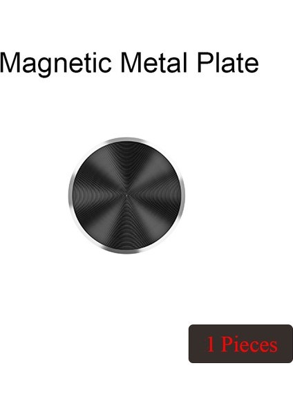 1 Adet Siyah Stil Dairesel Evrensel Manyetik Telefon Araç Tutucu Metal Plaka Sticker, Güçlü Mıknatıs Standı Filmi Için Ultra Ince Demir Sac Alçı (Yurt Dışından)