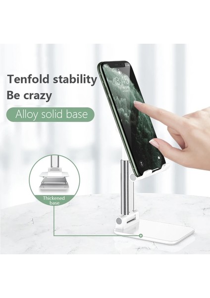 Siyah Stil Masa Tutucu Telefon Tutucu Stand Canlı Yayın Standı Taşınabilir Katlanabilir Teleskopik Masaüstü Standı Kaymaz Cep Telefonu Standı (Yurt Dışından) indirimleri