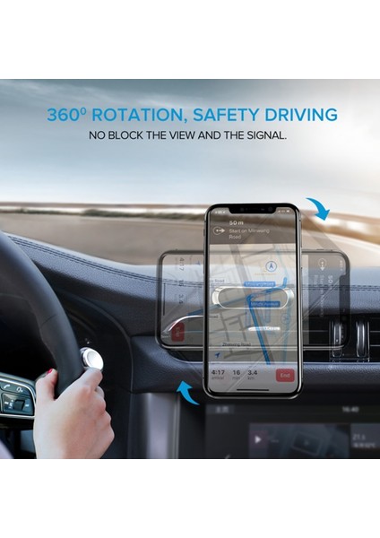 C6 Tabanca Renk Stili Suikuai C Yeni Manyetik Araç Telefonu Tutucu Dönebilen Şerit Şekli Standı Metal Güçlü Mıknatıs Gps Araç Montaj Oto Evrensel (Yurt Dışından) fırsatları