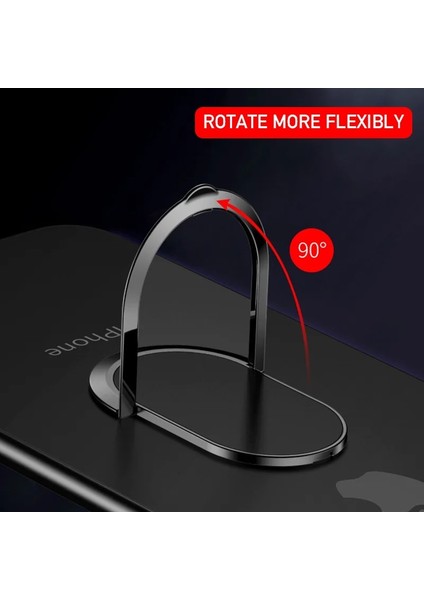 Siyah Stil Evrensel Parmak Yüzük Tutucu Manyetik Telefon Tutucu Araç Telefon Tutacağı Standı Cep Telefonları Mıknatıs Iphone Için Akıllı Telefon Desteği (Yurt Dışından) modelleri