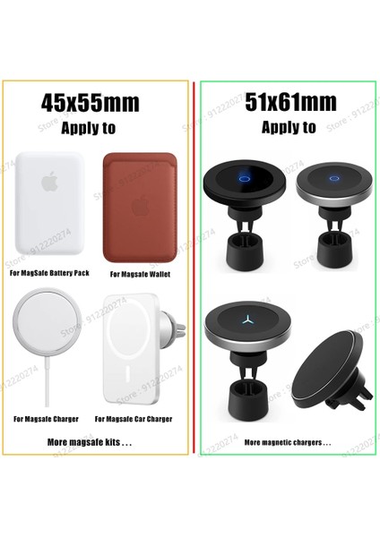 51X61MM-4 Adet Tarzı Evrensel Metal Etiket Yüzük Magsafe Kablosuz Şarj Cihazı Cüzdan Araba Kablosuz Şarj Cihazı Tutucu Manyetik Plaka Sayfası IPHONE12 Için (Yurt Dışından) fırsatları