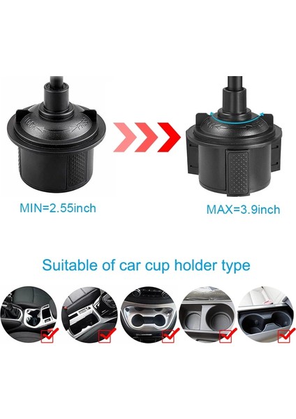 Turuncu Tarzı Univerola Araba Bardak Tutucu Telefon Montajı Uzun Boyunlu 360 Döndürme Beşiği iPhone Xs Için Ayarlanabilir Bardak Tutacağı Telefon Montajı Standı (Yurt Dışından) indirimleri