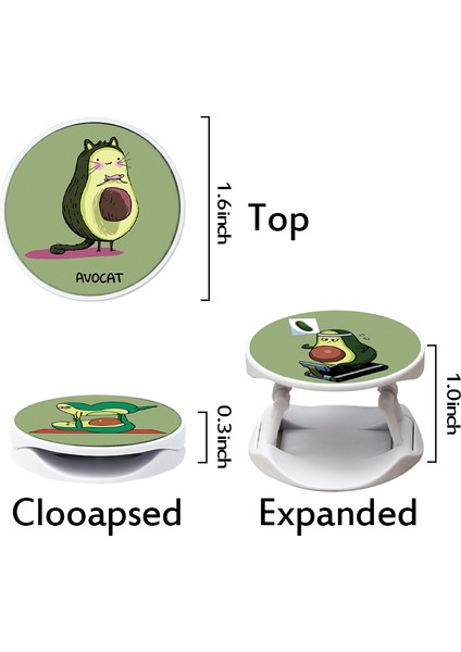 Kcl-Zdzjbai-Nyglongm Stili Karikatür Avokado Cep Telefonu Tutma Braketi Telefon Genişleyen Stand Telefon Parmak Yüzük Tutacağı iPhone Se Pro Için Huawei P40 Için (Yurt Dışından) fırsatları