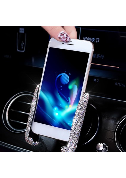Pembe Tarzı Crystal Diamond Evrensel Araç Telefonu Tutucu Bling Rhinestone Araba Hava Firar Montaj Standı iPhone Samsung Için Cep Telefonu Tutucu (Yurt Dışından) fiyatları