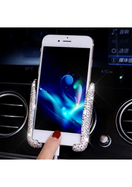 Pembe Tarzı Crystal Diamond Evrensel Araç Telefonu Tutucu Bling Rhinestone Araba Hava Firar Montaj Standı iPhone Samsung Için Cep Telefonu Tutucu (Yurt Dışından) modelleri
