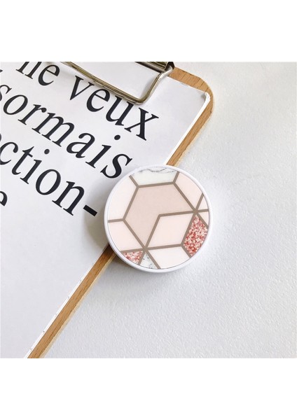 C2 Stili Parlak Popüler Mermer Genişleyen Telefon Standı Kavrama Parmak Yüzük Desteği Düşme Önleyici Yuvarlak Katlanabilir Cep Telefonu Tutucu iPhone 11 Için (Yurt Dışından)