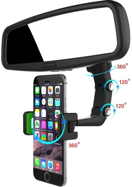 Eski Sürüm Siyah Stil Araç Telefonu Tutucu Çok Fonksiyonlu 360 Derece Dönebilen Oto Dikiz Aynası Koltuk Asılı Klip Braketi Cep Telefonu Tutucu Araba Için (Yurt Dışından) fiyatları