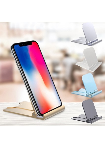 A-Mavi Tarzı Evrensel Katlanır Cep Telefonu Masa Standı Plastik Masa Standı Cep Telefonu Tutucu Telefon ve Tablet iPhone Samsung Için Yüzük Tutucu (Yurt Dışından)