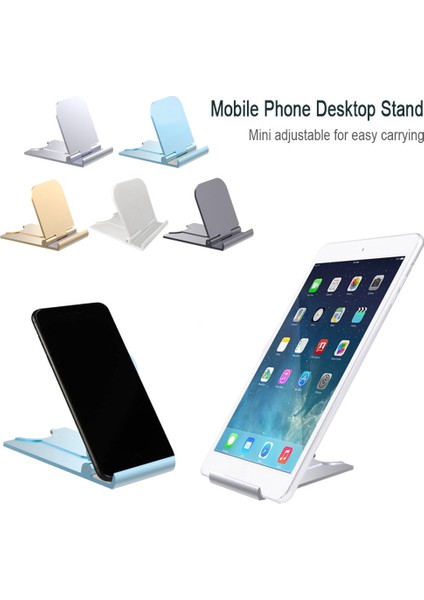 A-Mavi Tarzı Evrensel Katlanır Cep Telefonu Masa Standı Plastik Masa Standı Cep Telefonu Tutucu Telefon ve Tablet iPhone Samsung Için Yüzük Tutucu (Yurt Dışından)