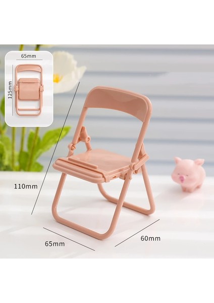 Pembe Tarzı Sevimli Renkli Sandalye Ayarlanabilir Telefon Tutucu iPhone 13 Pro Için Standı Katlanabilir Cep Telefonu Standı Masa Tutucu Evrensel Tembel Braketi (Yurt Dışından)