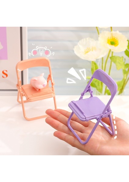 Pembe Tarzı Sevimli Renkli Sandalye Ayarlanabilir Telefon Tutucu iPhone 13 Pro Için Standı Katlanabilir Cep Telefonu Standı Masa Tutucu Evrensel Tembel Braketi (Yurt Dışından) modelleri