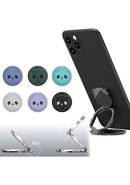 Kara Ayı Stili 360 Döndürülebilir Katlanabilir Cep Telefonu Standı Geri Ultra Tonlu Zil Tutacağı Masa Için Sevimli Taşınabilir Metal Parmak Kickstand (Yurt Dışından) fırsatları