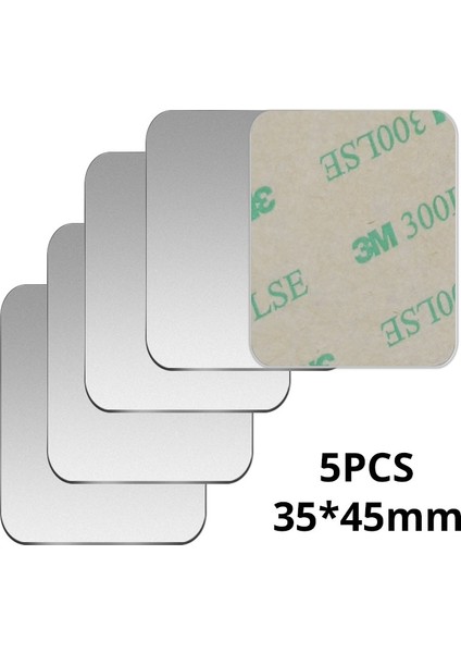 5 Adet Gümüş 35X45MM Stili Manyetik Araç Telefonu Tutucu Için Yapışkanlı Demir Plakalı Yeni Metal Plaka Mıknatıs Telefon Standı Için Dairesel Kare Demir Levhalar Standı (Yurt Dışından)
