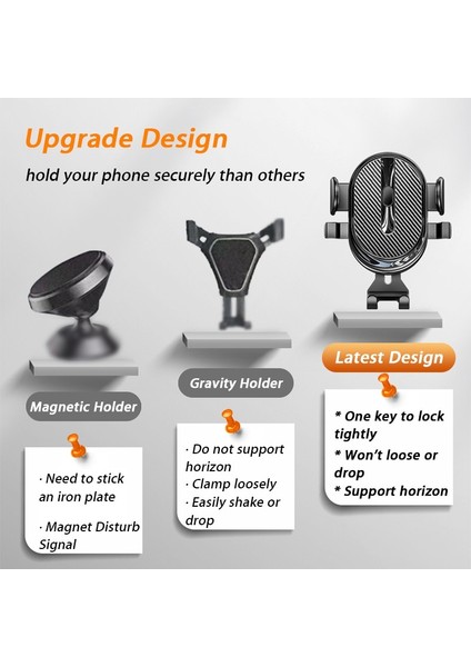 M1 - Standart Kırmızı Stil Yükseltme Havalandırma Araç Telefonu Tutucu Metal Kancalı Stand cl Döndürme Otomatik Hava Çıkışı Akıllı Telefon Montaj Desteği Braket Kelepçesi (Yurt Dışından) modelleri