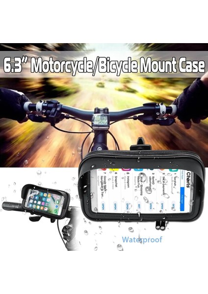 6.3 Inç Gidon Stili 6. Bisiklet Bisiklet Telefon Tutucu Çanta Kılıf Su Geçirmez Mtb Motosiklet Montaj Desteği Kılıfı Android Ios Telefon Standı Için Gps Tutucu (Yurt Dışından) fırsatları