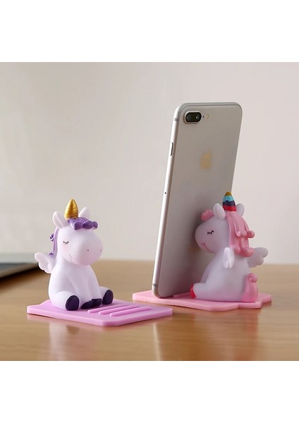 Pembe Tarzı Tembel Telefon Sahipleri Özel Sıvı Silikon Standları Çok Açılı Sevimli Karikatür Unicorn iPhone Samsung Için Kaymaz Masaüstü Braketi (Yurt Dışından) fiyatları
