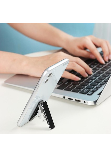 Siyah Stil Mini Metal Katlanır Telefon Tutucu Alüminyum Alaşımlı Telefon Tutucu Görünmez Katlanabilir Cep Telefonu Standı Tutucu Yaygın Evrensel Tutucu (Yurt Dışından) modelleri