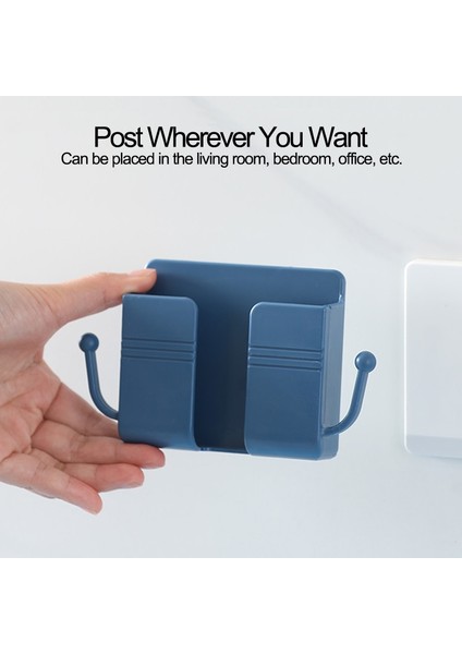 C-5 Adet Beyaz Stil Duvara Monte Organizatör Saklama Kutusu Uzaktan Kumandaya Monte Cep Telefonu Fişi Duvar Tutucu Şarj Çok Işlevli Kanca Tutucu Standı (Yurt Dışından) fırsatları