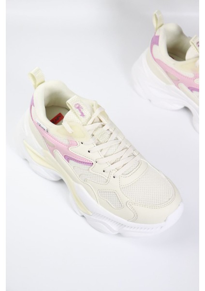 - 29891 Bej Kalın Taban Kadın Sneakers