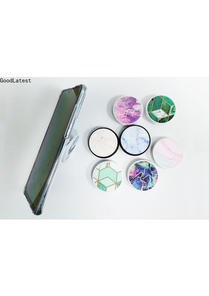 C11 Stili Parlak Popüler Mermer Genişleyen Stand Kavrama Parmak Yüzük Desteği Düşme Önleyici Yuvarlak Katlanabilir Cep Telefonu Tutucu iPhone Samsung Için (Yurt Dışından) fırsatları