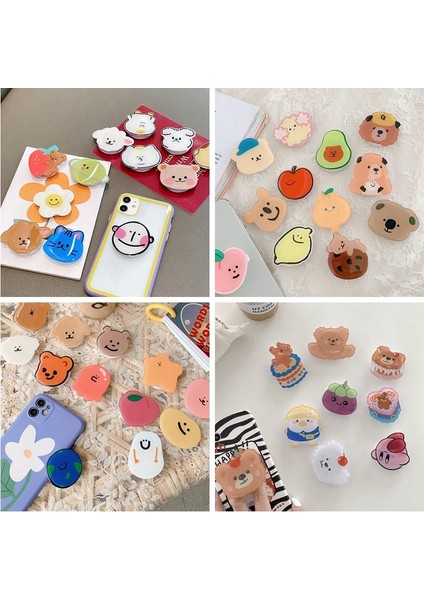 A2 Kahverengi Köpek Stili Evrensel Sevimli Ins Çiçek Ayı Düzensiz Katlanabilir Stand Tutucu iPhone Redmi Huawei Samsung Için Cep Telefonu Braketini Genişletiyor (Yurt Dışından) fiyatları